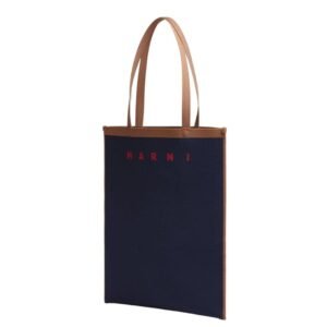 MARNI TRUNK SOFT IN BLUE AND BROWN KNIT FABRIC