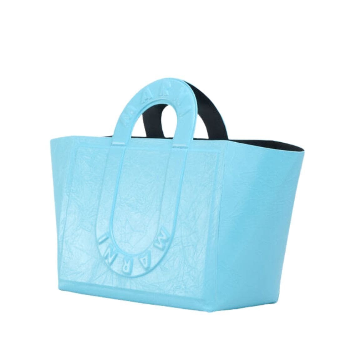 MARNI TURQUOISE LEATHER SWEEDY MEDIUM TOTE BAG - Image 5