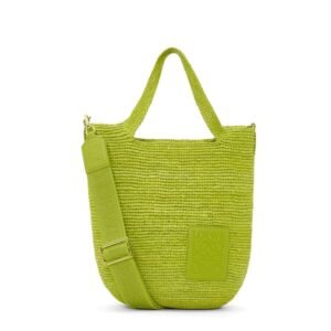 LOEWE MINI SLIT BAG IN RAFFIA AND CALFSKIN