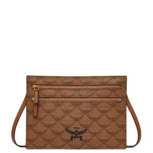 MCM SMALL HIMMEL CROSSBODY POUCH IN LAURETOS COGNAC