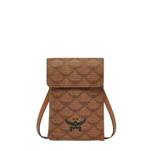 MCM MINI HIMMEL CROSSBODY POUCH IN LAURETOS COGNAC