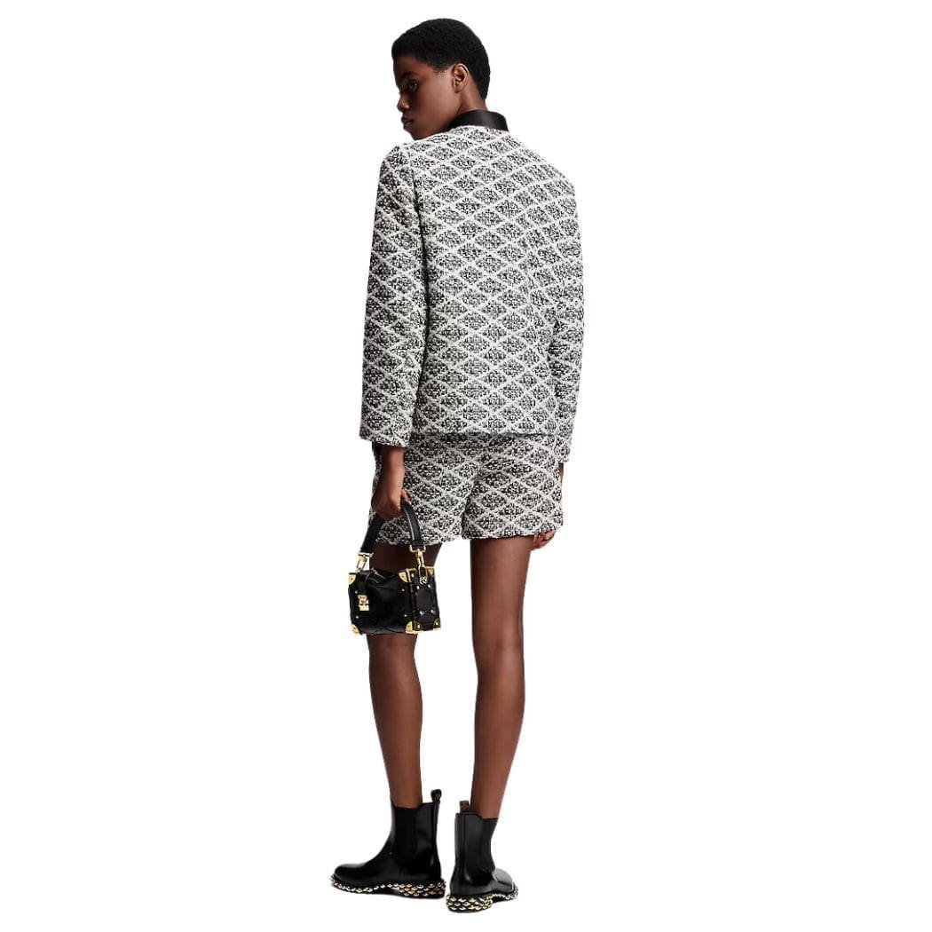 LOUIS VUITTON LEATHER TRIM MALLETAGE TWEED SHORTS - Image 3