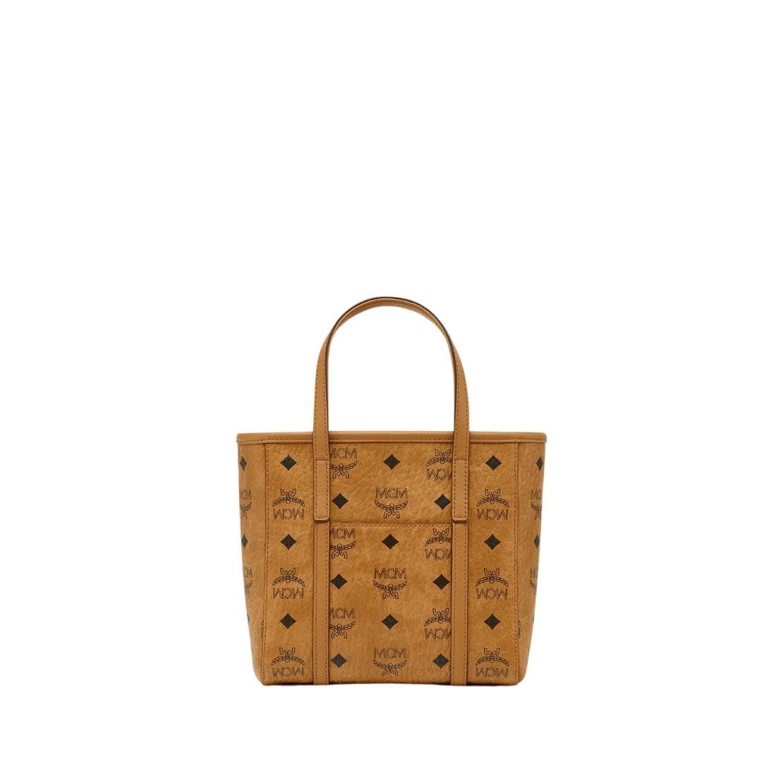 MCM MINI TONI TOP-ZIP SHOPPER IN VISETOS COGNAC - Image 3