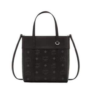 MCM MINI TONI TOP-ZIP SHOPPER IN VISETOS LEATHER MIX BLACK