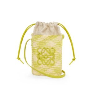 LOEWE SQUARE POCKET ANAGRAM CHECKS IN IRACA PALM AND CLASSIC CALFSKIN