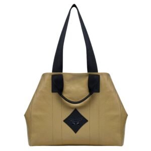 MCM X-LARGE REVERSIBLE DIAMOND TOTE IN CANVAS LEATHER MIX BEIGE