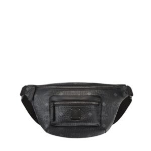 MCM MINI FURSTEN BELT BAG IN VISETOS BLACK