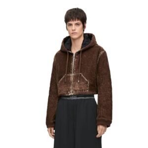 LOEWE DENIM CROPPED HOODED JACKET