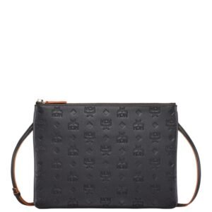 MCM MEDIUM AREN CROSSBODY POUCH IN MONOGRAM LEATHER BLACK