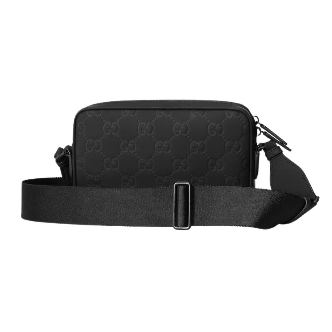 GUCCI GG RUBBER EFFECT CROSSBODY BAG IN BLACK LEATHER - Image 3