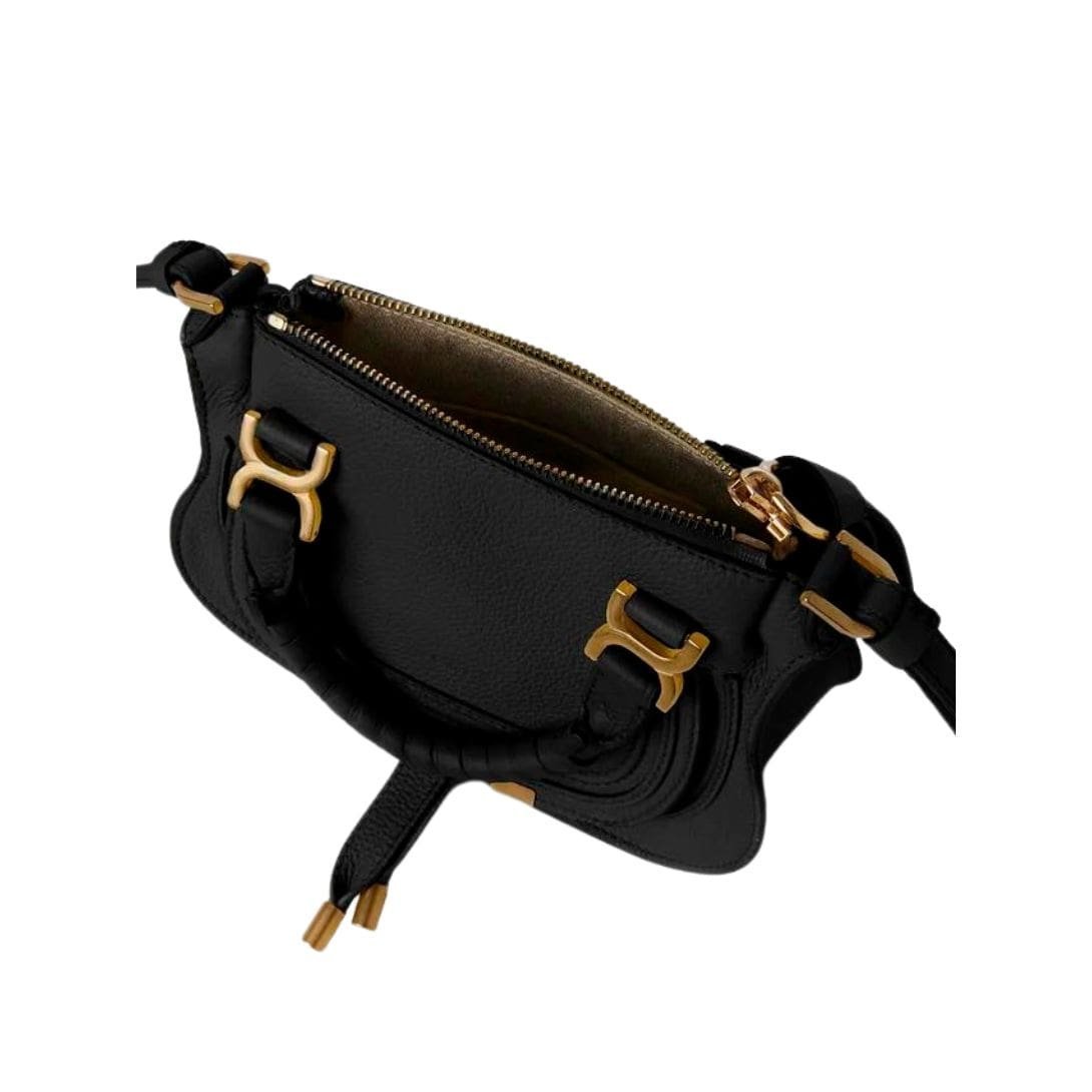 CHLOE MARCIE MINI DOUBLE CARRY BAG BLACK - Image 4