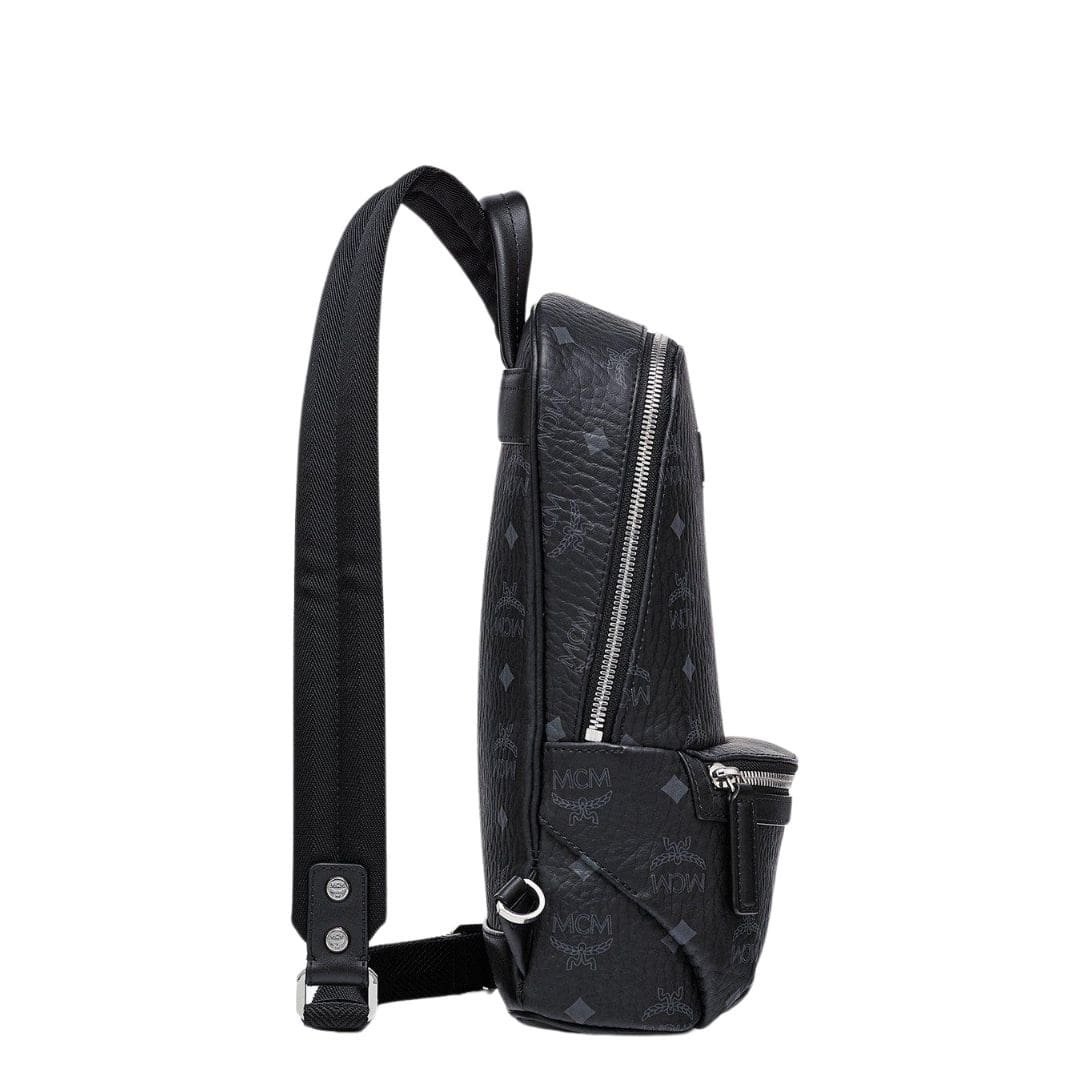 MCM SMALL AREN SLING BAG IN VISETOS BLACK - Image 4
