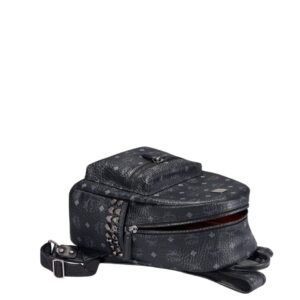MCM SMALL STARK SIDE STUDS BACKPACK IN VISETOS BLACK