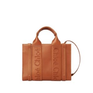 CHLOE SMALL WOODY TOTE BAG CARAMEL