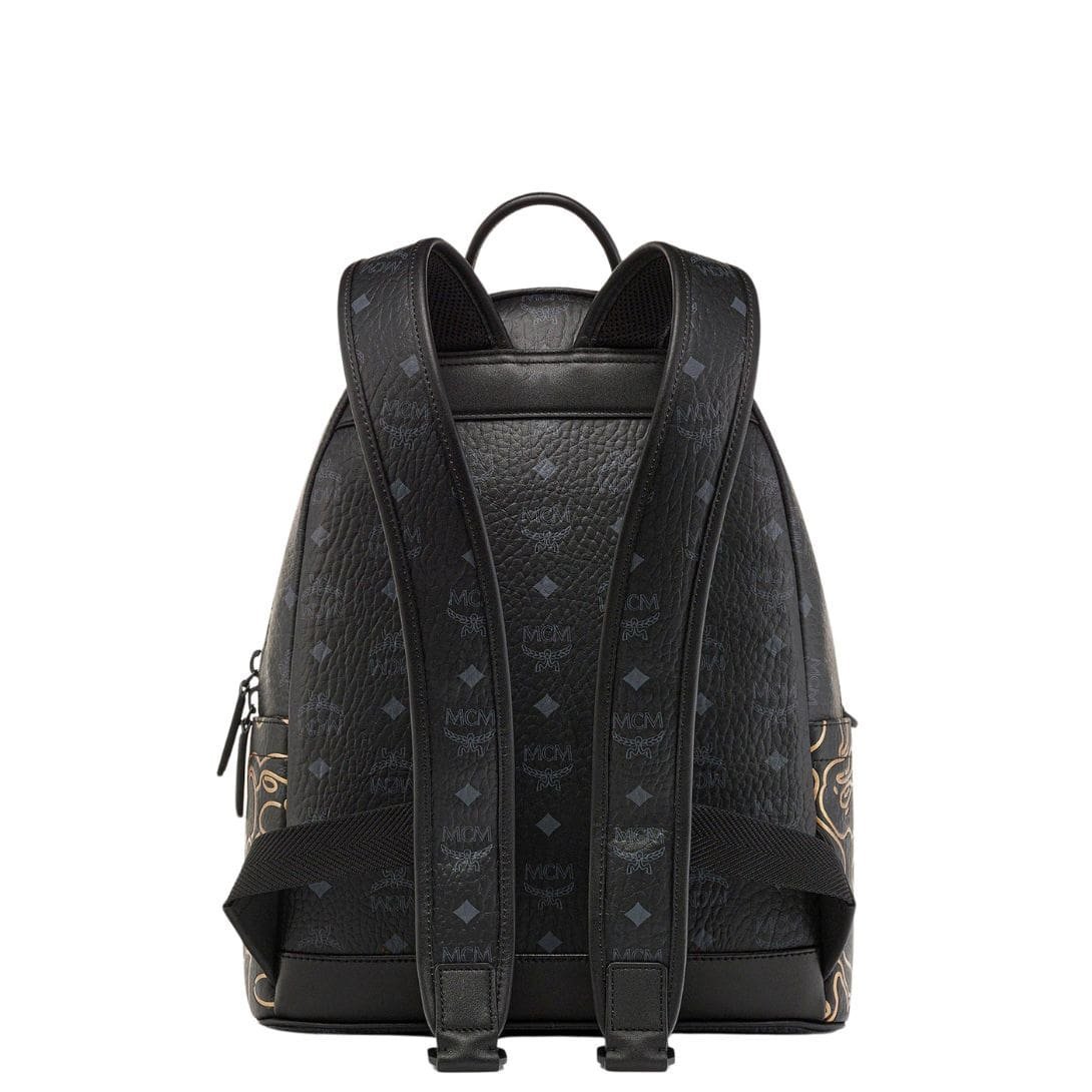 MCM SMALL X BAPE STRAK BACKPACK IN VISETOS BLACK - Image 5
