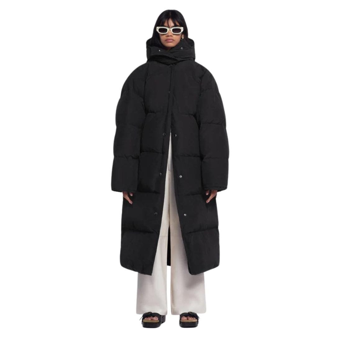 NANUSHKA RIVA TECH POPLIN PUFFER COAT OFF BLACK - Image 4