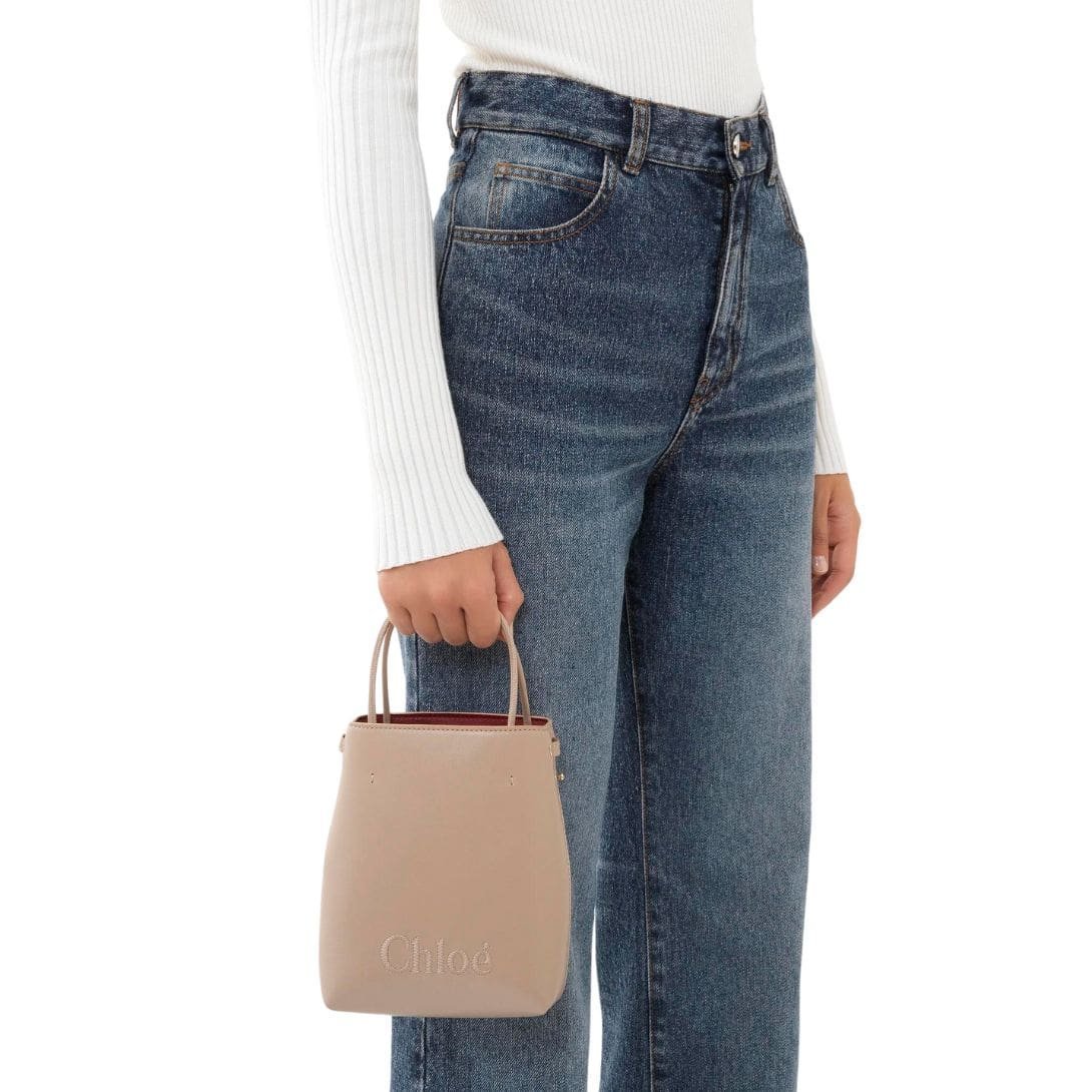 CHLOÉ SENSE MICRO TOTE BAG NOMAD BEIGE - Image 3