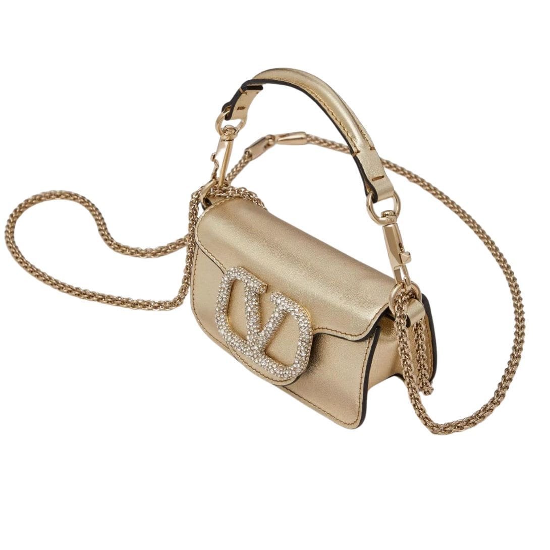 VALENTINO GARAVANI LOCÒ MICRO BAG WITH CHAIN AND JEWEL LOGO - Image 4