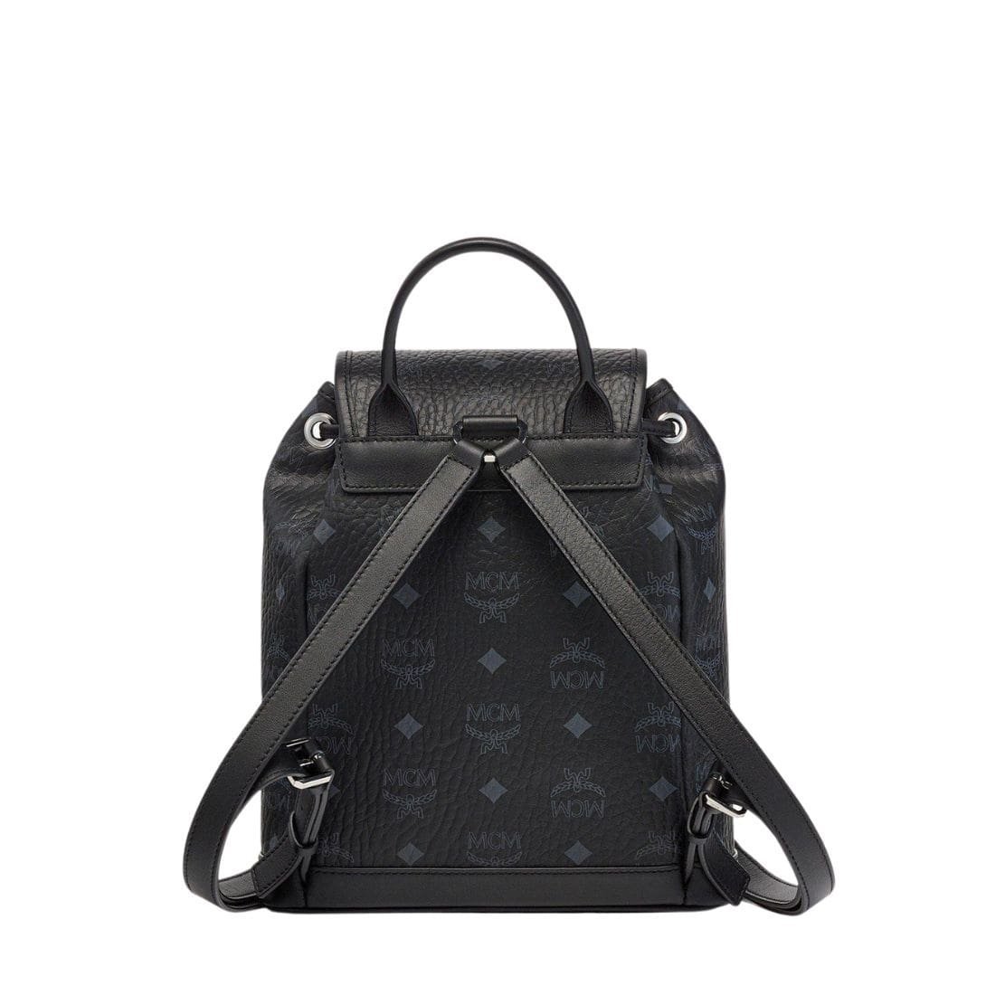 MCM MINI AREN DRAWSTRING BACKPACK IN VISETOS BLACK - Image 4