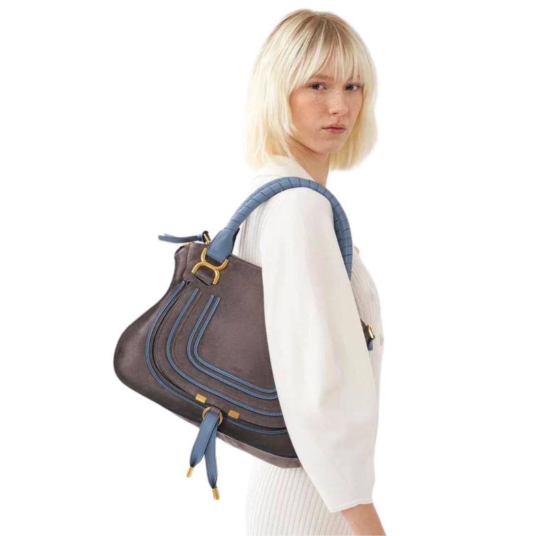 CHLOE MARCIE DOUBLE CARRY BAG CASHMERE GREY - Image 3