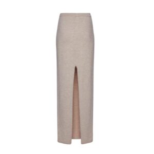 MAGDA BUTRYM KNITWEAR MAXI SKIRT IN BEIGE