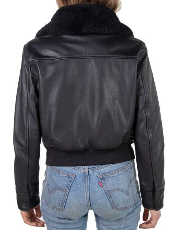 Women's Cowhide Bomber Jacket - Image 3