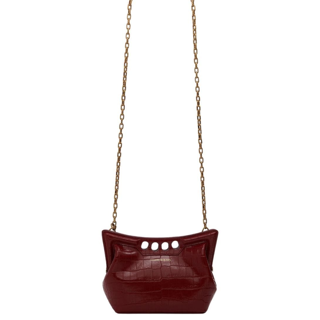 ALEXANDER MCQUEEN WOMEN'S THE PEAK BAG MINI WITH CHAIN IN DARK RED - Image 5