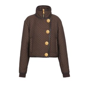 BALMAIN CROPPED MINI MONOGRAM JACKET