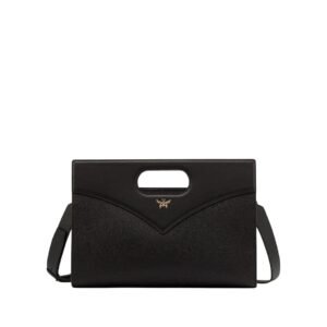 MCM DIAMOND TOTE IN EMBOSSED LEATHER BLACK