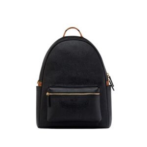 MCM STARK BACKPACK IN EMBOSSED LOGO LEATHER BLACK