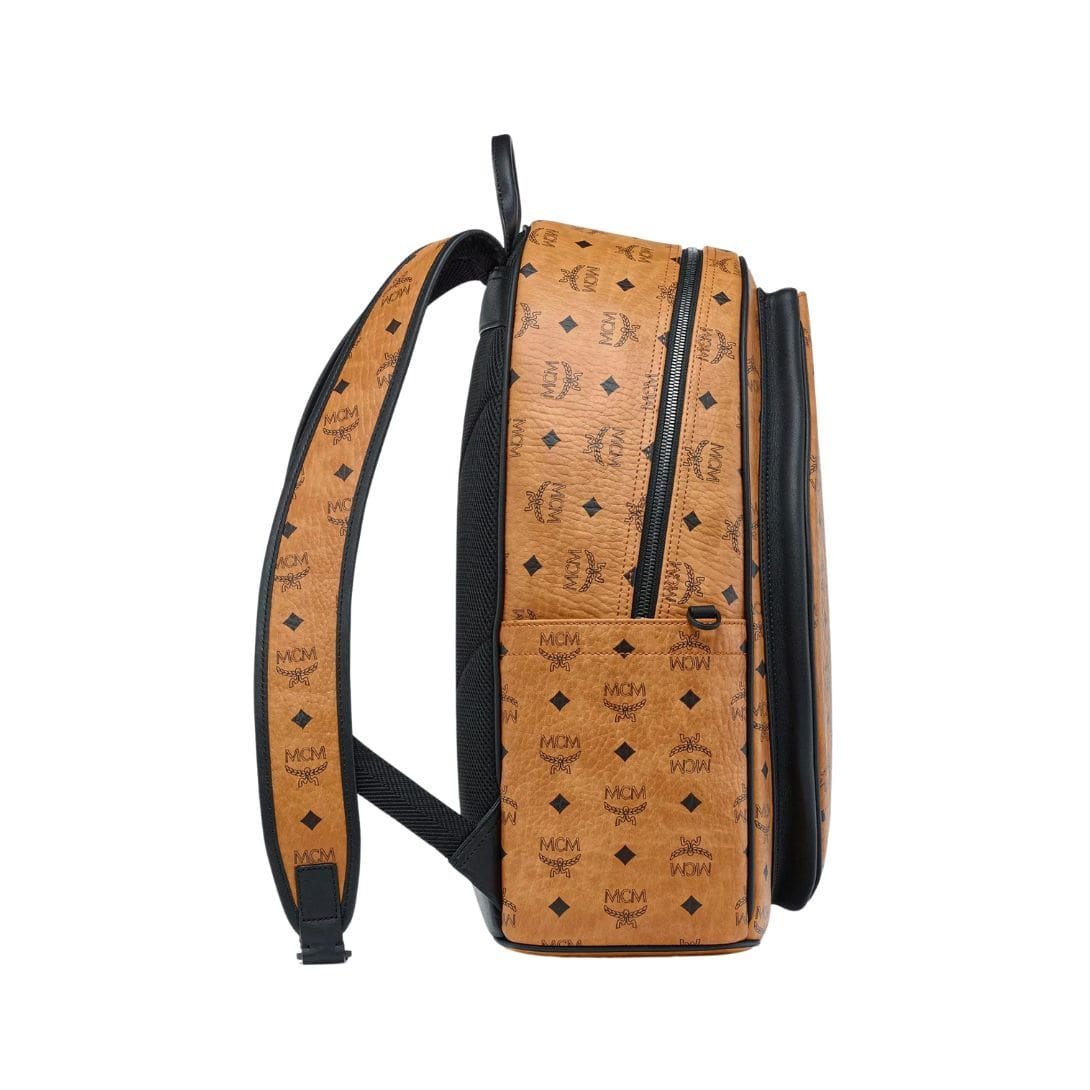 MCM STARK TENNIS BACKPACK IN MEGA LAUREL VISETOS COGNAC - Image 7