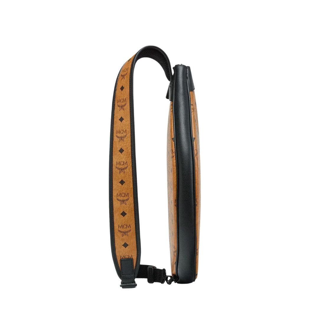 MCM TENNIS RACKET COVER IN MEGA LAUREL VISETOS COGNAC - Image 7