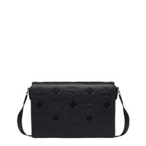 MCM KLASSIK MESSENGER IN MAXI MONIGRAM LEATHER BLACK