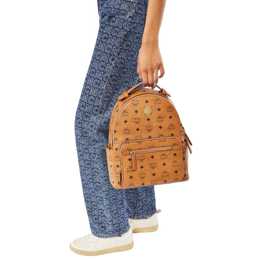 MCM SMALL STARK BACKPACK IN VISETOS COGNAC - Image 6