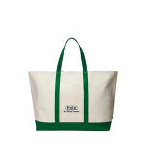 RALPH LAUREN LOGO-EMBROIDERED CANVAS TOTE