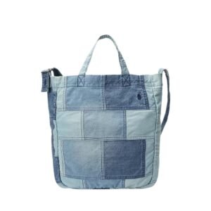 RALPH LAUREN PATCHWORK DENIM SHOPPER TOTE