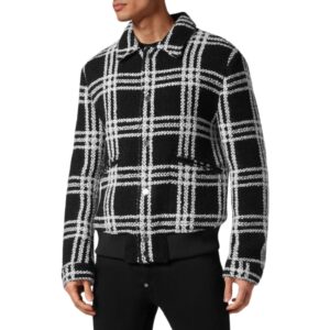 PHILIPP PLEIN ALPACA WOOL BOMBER GOTHIC PLEIN JACKET