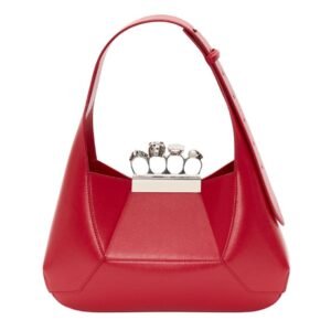 ALEXANDER MCQUEEN WOMENS THE JEWELLED HOBO BAG IN WELSH RED