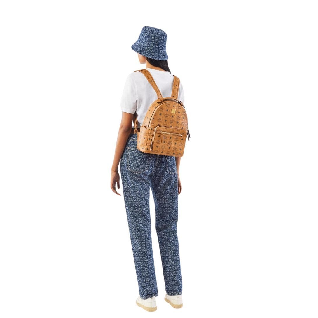MCM SMALL STARK BACKPACK IN VISETOS COGNAC - Image 7