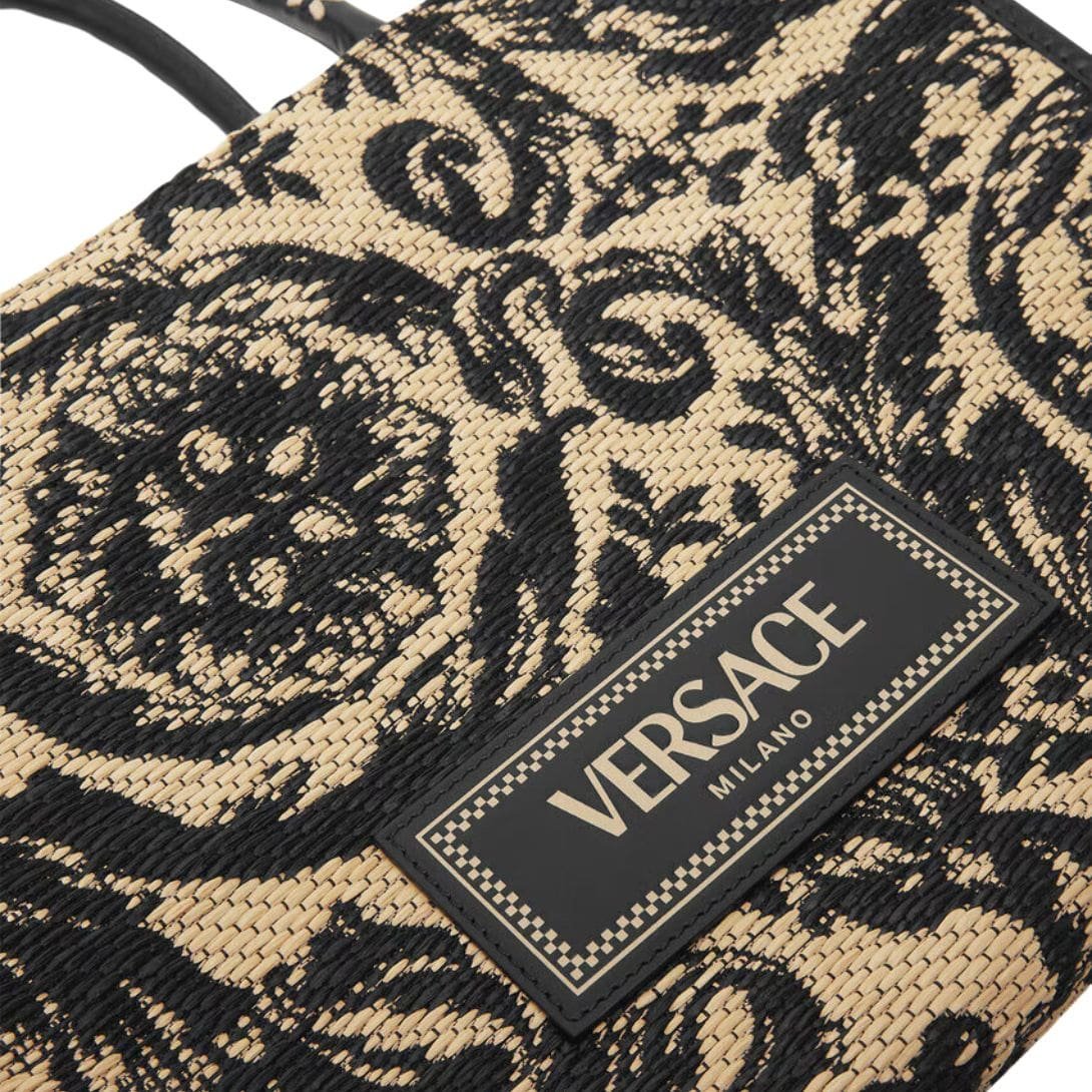 VERSACE BAROCCO ATHENA RAFFIA TOTE BAG - Image 5