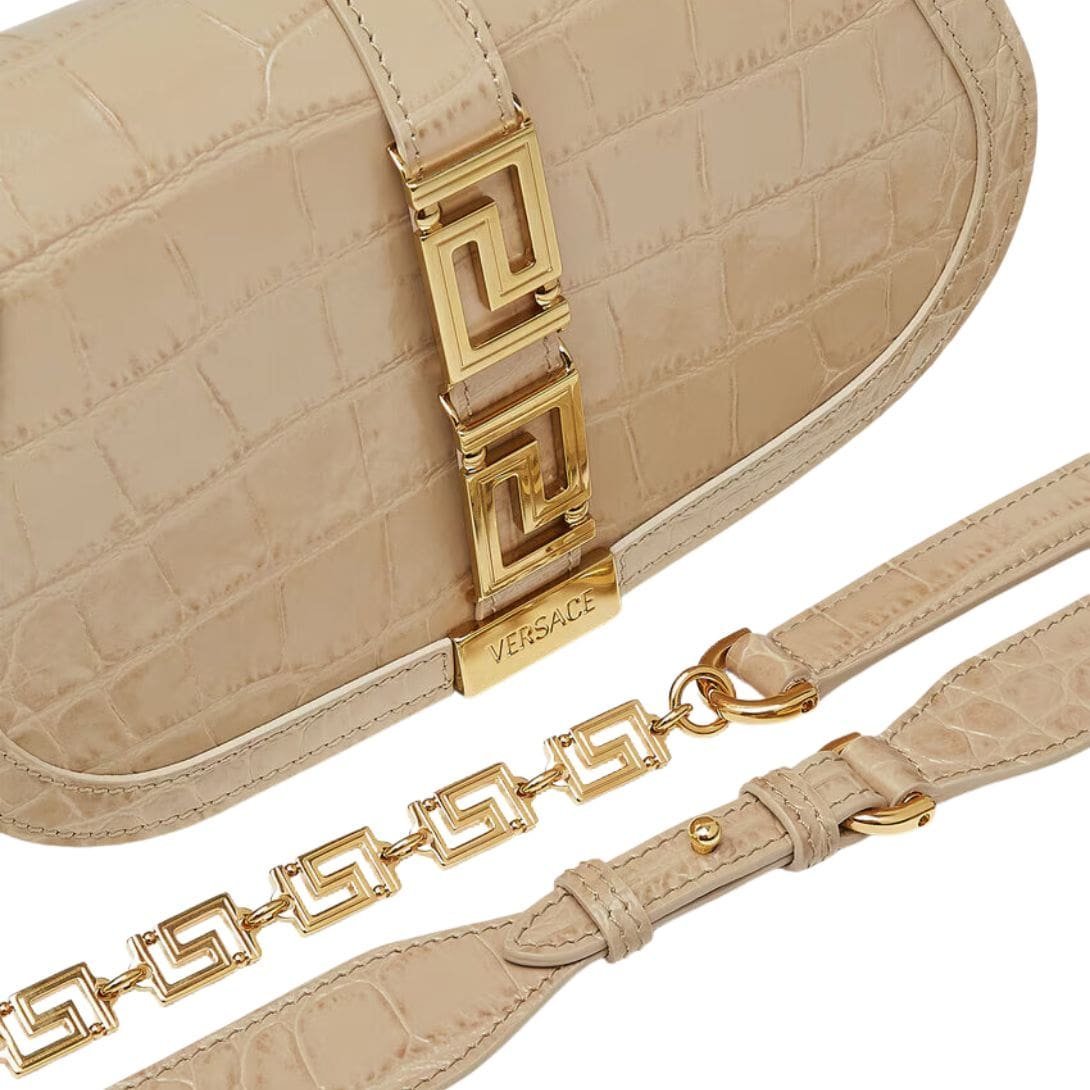 VERSACE CROC-EFFECT GRECA GODDESS SHOULDER BAG - Image 5