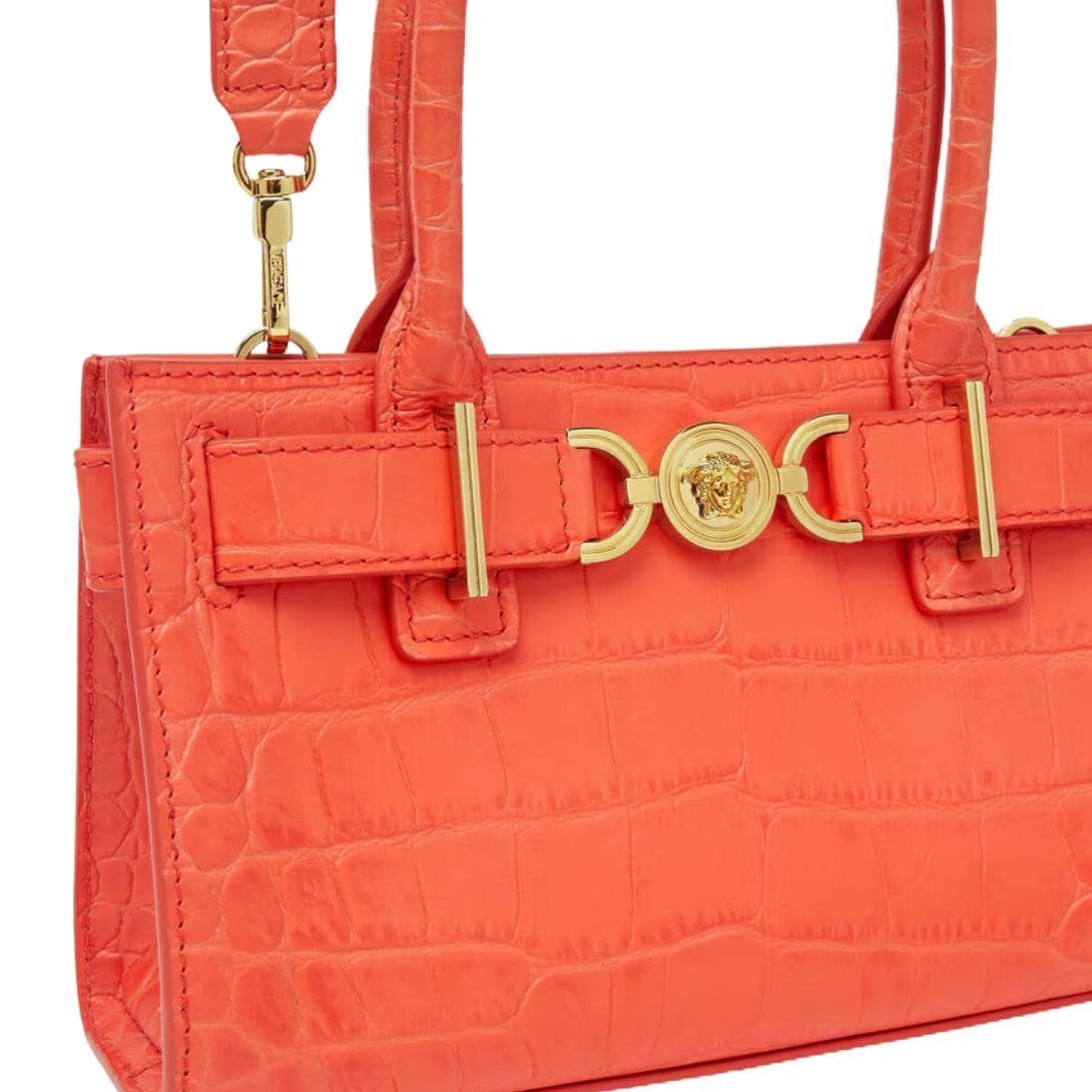 VERSACE CROC-EFFECT MEDUSA '95 SMALL TOTE BAG - Image 4