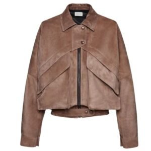 MAGDA BUTRYM VINTAGE BOMBER JACKET IN BROWN SUEDE