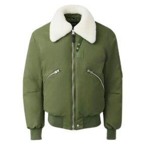 MACKAGE FRANCIS DOWN BOMBER JACKET WITH SHEARLING COLLAR 