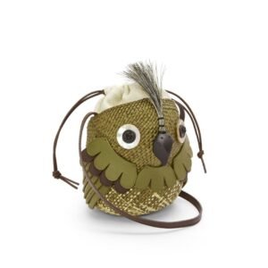 LOEWE BIRD BAG IN IRACA PALM AND CALFSKIN