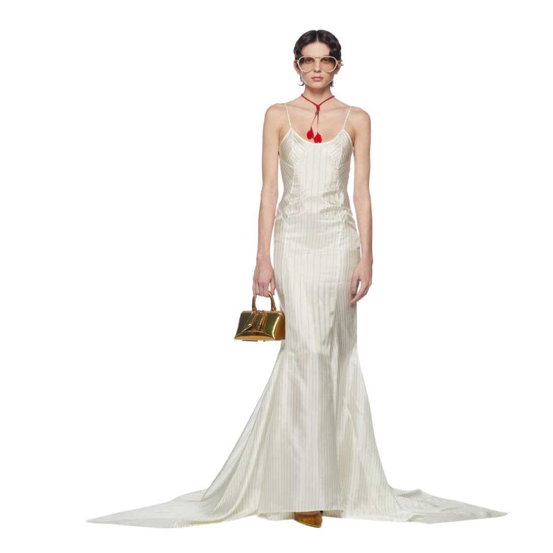 THE ATTICO MILK LONG DRESS - Image 3
