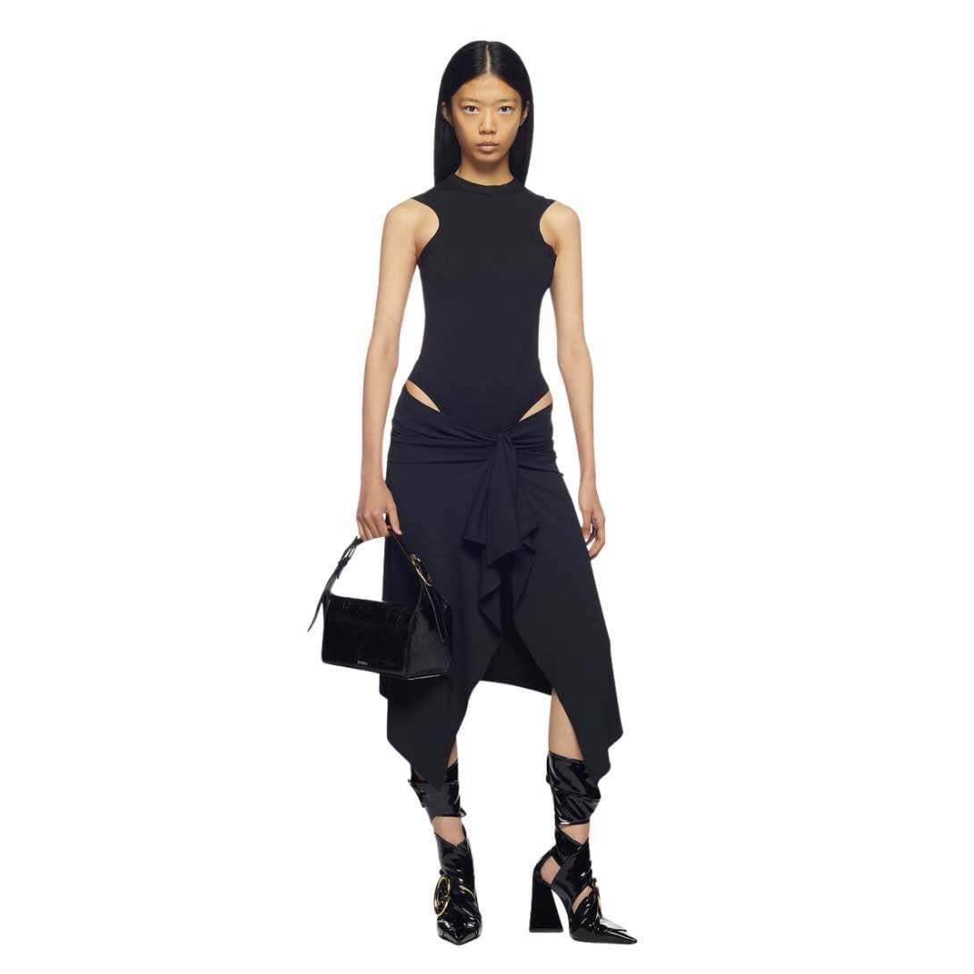THE ATTICO "MIRNA" BLACK MIDI DRESS - Image 3