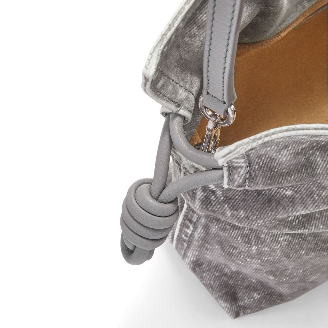 LOEWE FLAMENCO CLUTCH MINI BAG IN FLOCKED DENIM - Image 5