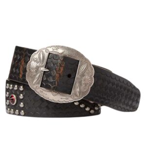 RALPH LAUREN STUDDED LEATHER BELT