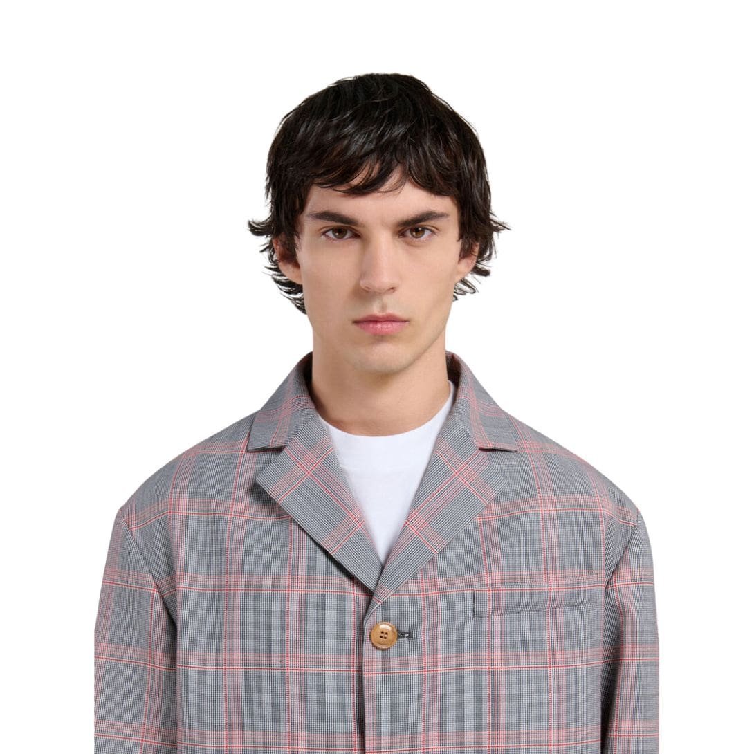 MARNI ORANGE CHECKED TECH WOOL BLAZER - Image 5